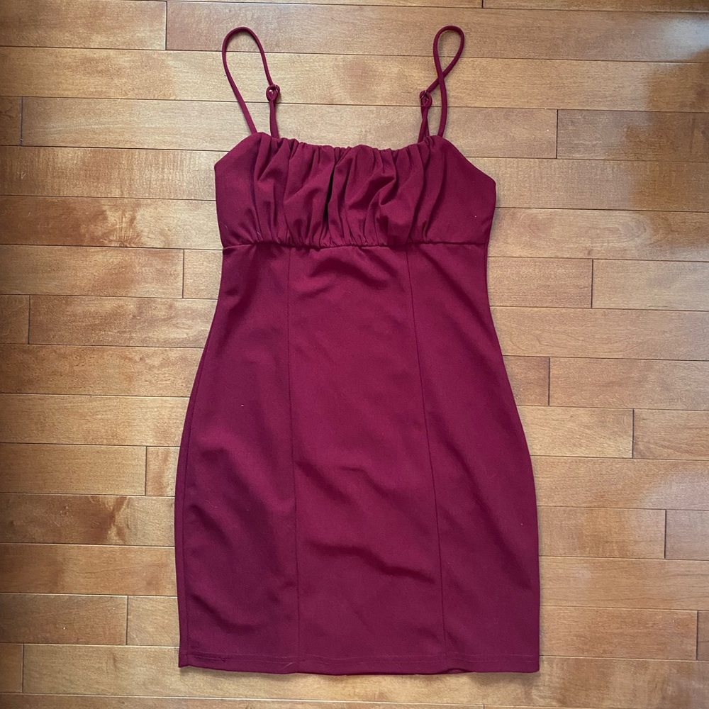 Lulu’s Ruched Bustier Mini Dress